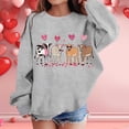 thumbnail image 1 of Cow Sweatshirt Valentines Hoodies for Girls Love Heart Graphic Tees Color Grey Size 8-9 Years, 1 of 4