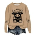 thumbnail image 1 of Cow Sweatshirts for Girls Cute Funny Graphic Sweatshirt Cowgirl Long Sleeve Kids Oversized Pullover Tops Thin Fleece Spring Fall Blouse, 1 of 3