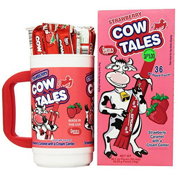 Cow Tales Candy Tumbler, Strawberry, 100 Count