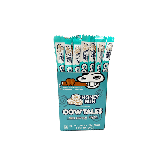 Cow Tales Honey Bun Soft Caramel Candy Sticks, 36 Count Box, 1 oz Each
