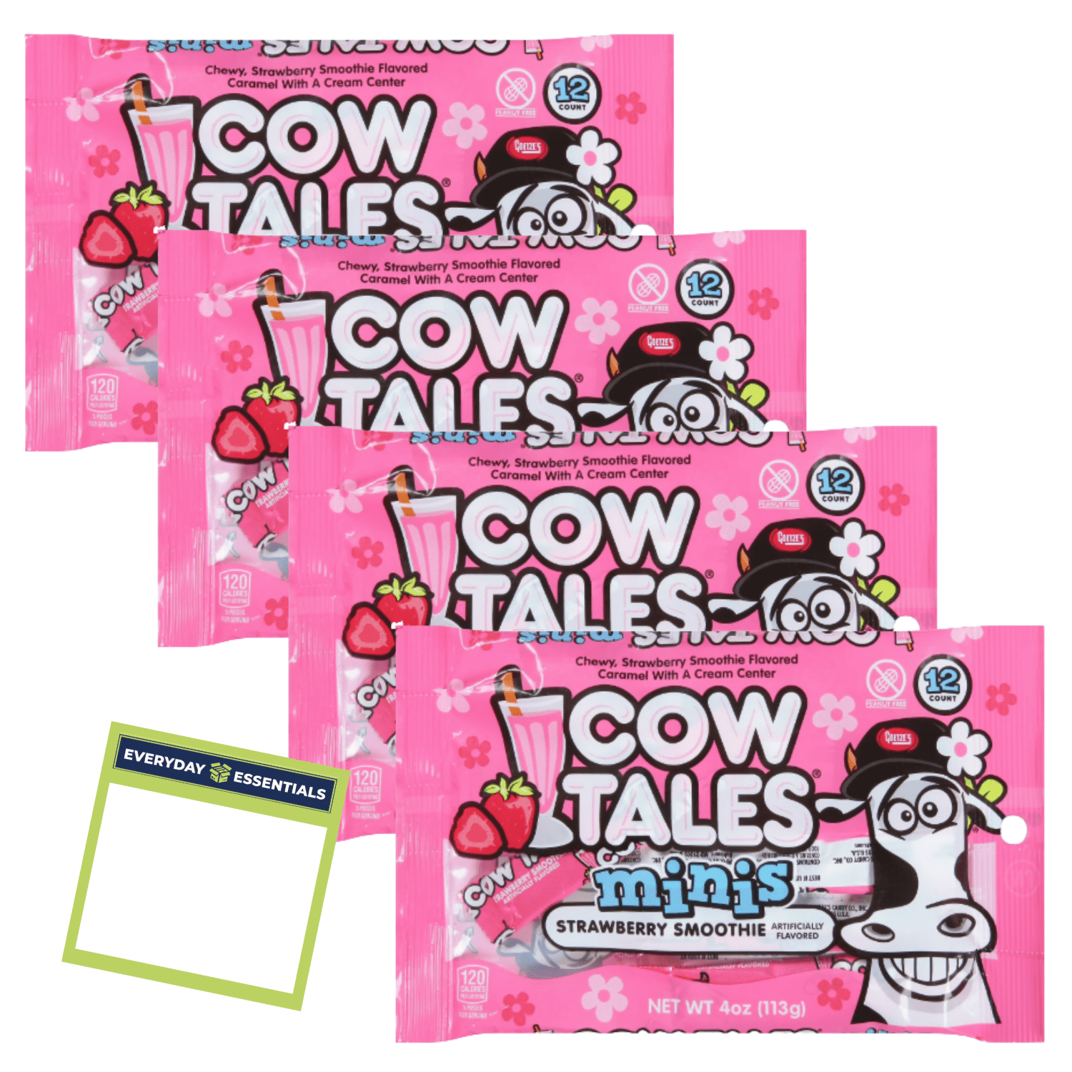 Goetze's Cow Tales Strawberry Smoothie Candy Minis 4 oz - Walmart.com