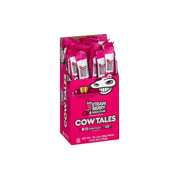 Cow Tales Strawberry Smoothie Soft Caramel Candy, 36 Count Box, 1 oz Each