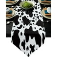 Cow Texture Table Runners with Place Mat for Kitchen Tablecloth Coffee