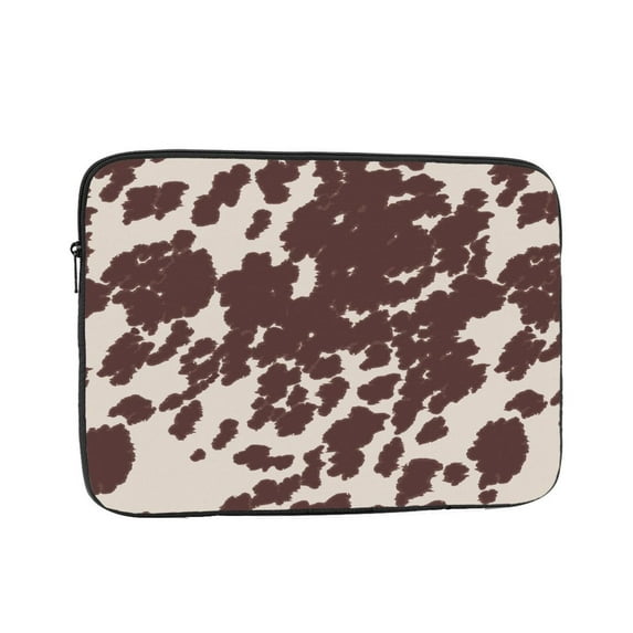 Cow Textured Print Brown 15 inch Portable Laptop Sleeve Compatible with MacBook Air Notebook Computer Case for Men Women College School Students