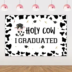 Cow Theme Graduation Party Decoration 2026, Holy Cow I Graduated ...