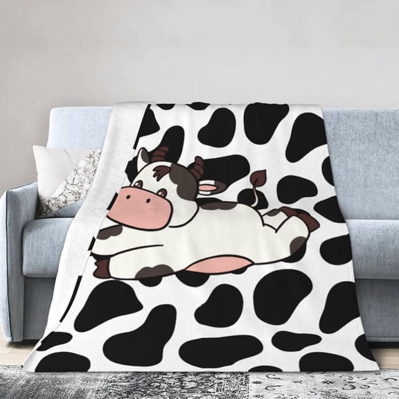 Cow Throw Blanket Soft Cozy Fuzzy Cow Blanket Lightweight Warm Fleece Plush Cow Blanket Cow Gifts for Kids Women Girls Bed Decor 50"X60"
