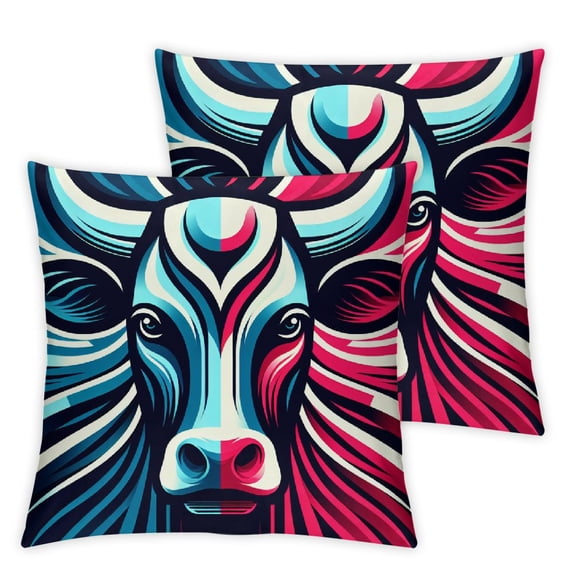 Cow Throw Pillow Case, Cute Colorful Design Decor Pillow Cover, Bedroom Living Room Cushion Cover for Couch Sofa Bed
