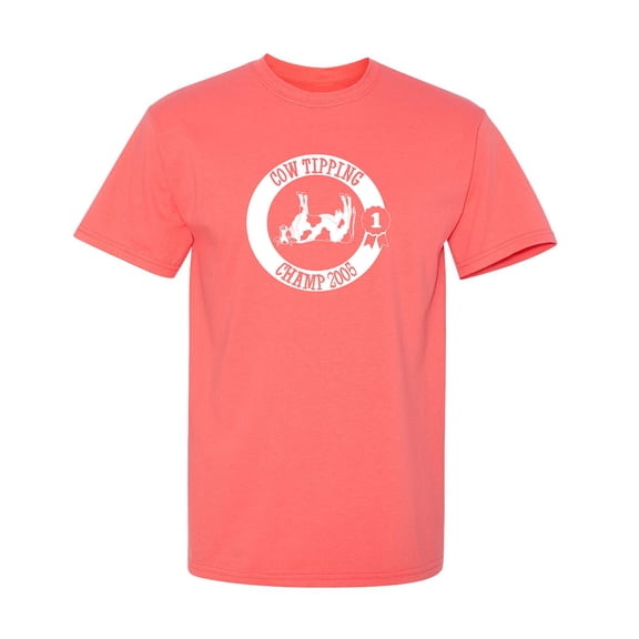 Cow Tipping Champ 2005 Sarcastic Humor Graphic Tee Gift For Men Novelty Funny T Shirt