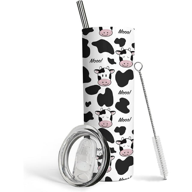 Cow Tumbler Cow Cup 20 Oz Cow Print Tumbler With Lid And Straw Cow ...