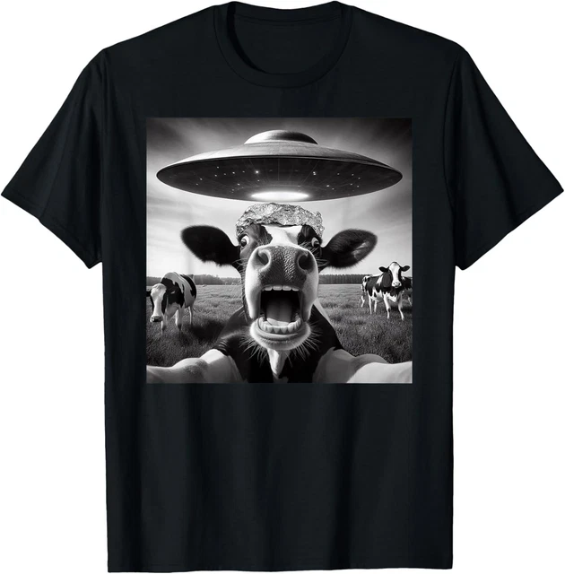Cow UFO Abduction Selfie Alien Classic Look For Casual Occasions T ...