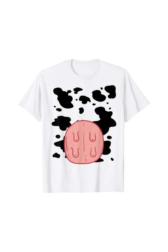 Cow Udder Pattern Funny Lazy Diy Costume Easy Halloween 2019 T-Shirt Vintage T-Shirt