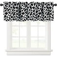 thumbnail interactive-video image 1 of Handmade 100% Cotton Cow Spot Window Valance - 14x42 Inches, Black & White 1 of 5