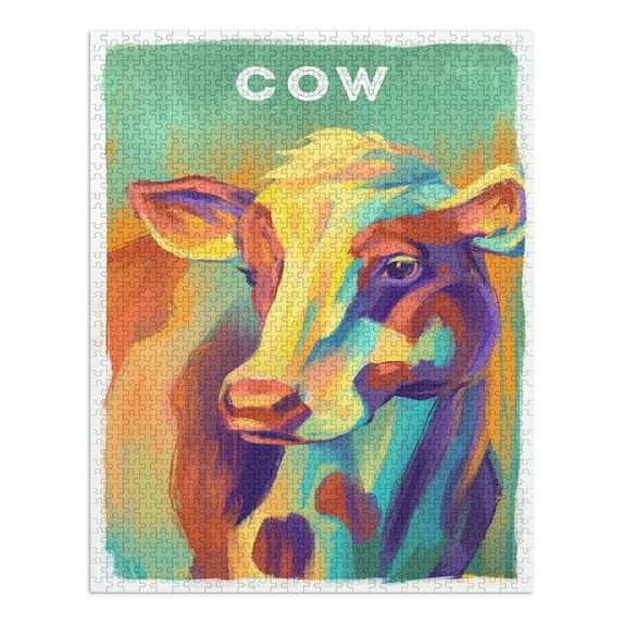 Cow, Vivid Series (1000 Piece Puzzle, Size 19x27, Challenging Jigsaw Puzzle for Adults and Family, Made in USA)