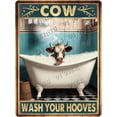 thumbnail image 1 of Cow Wash Your Hooves Bath Soap Vintage Aluminum Sign 12x16 IN Cow Decor Funny Cow Bathroom Wall Decor Cow Gifts, 1 of 6