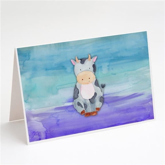 Cow Watercolor Greeting Cards & Envelopes - Pack of 8