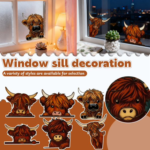 Cow Window Corner Decoration, 3 Peeping Cow Window Ornaments, Easy-To-Install Christmas Farm Animal Decorations For 14+ Teens & Home Windows