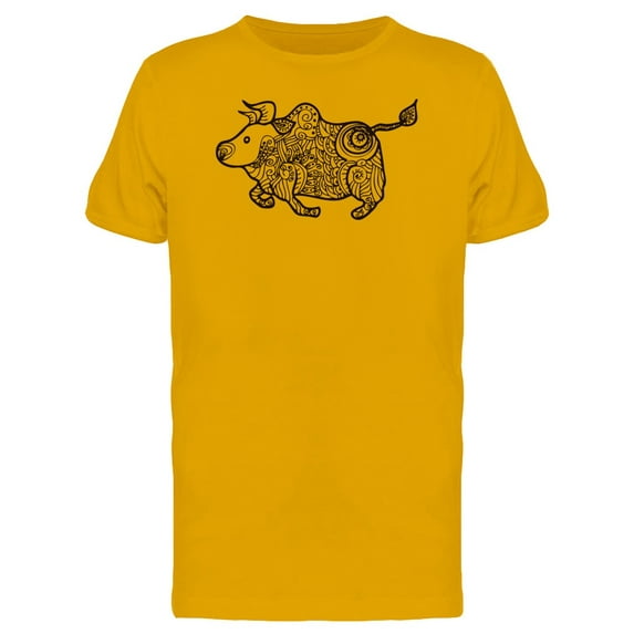 Cow With Ethnic Tattoos Tee Men's -Image by Shutterstock