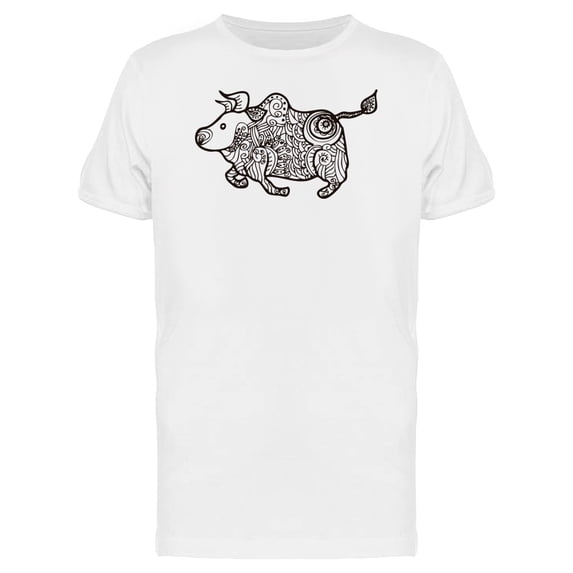 Cow With Ethnic Tattoos Tee Men's -Image by Shutterstock