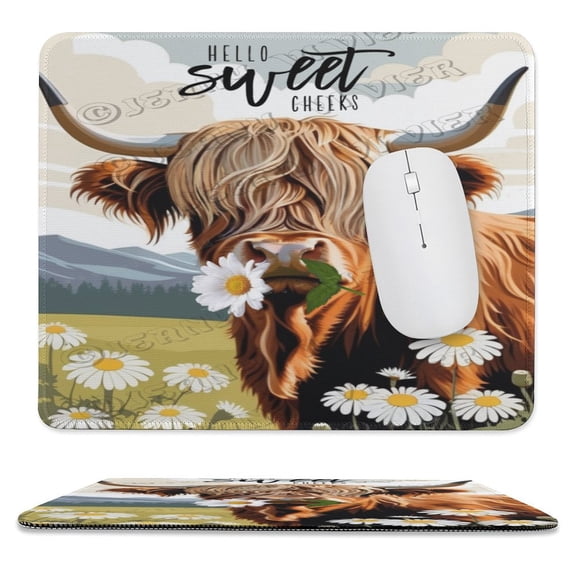 Cow With Funny Quote Printed Mouse Pad, 10"x12", Square Mouse Pad, Cloth with Rubberized Base, Standard