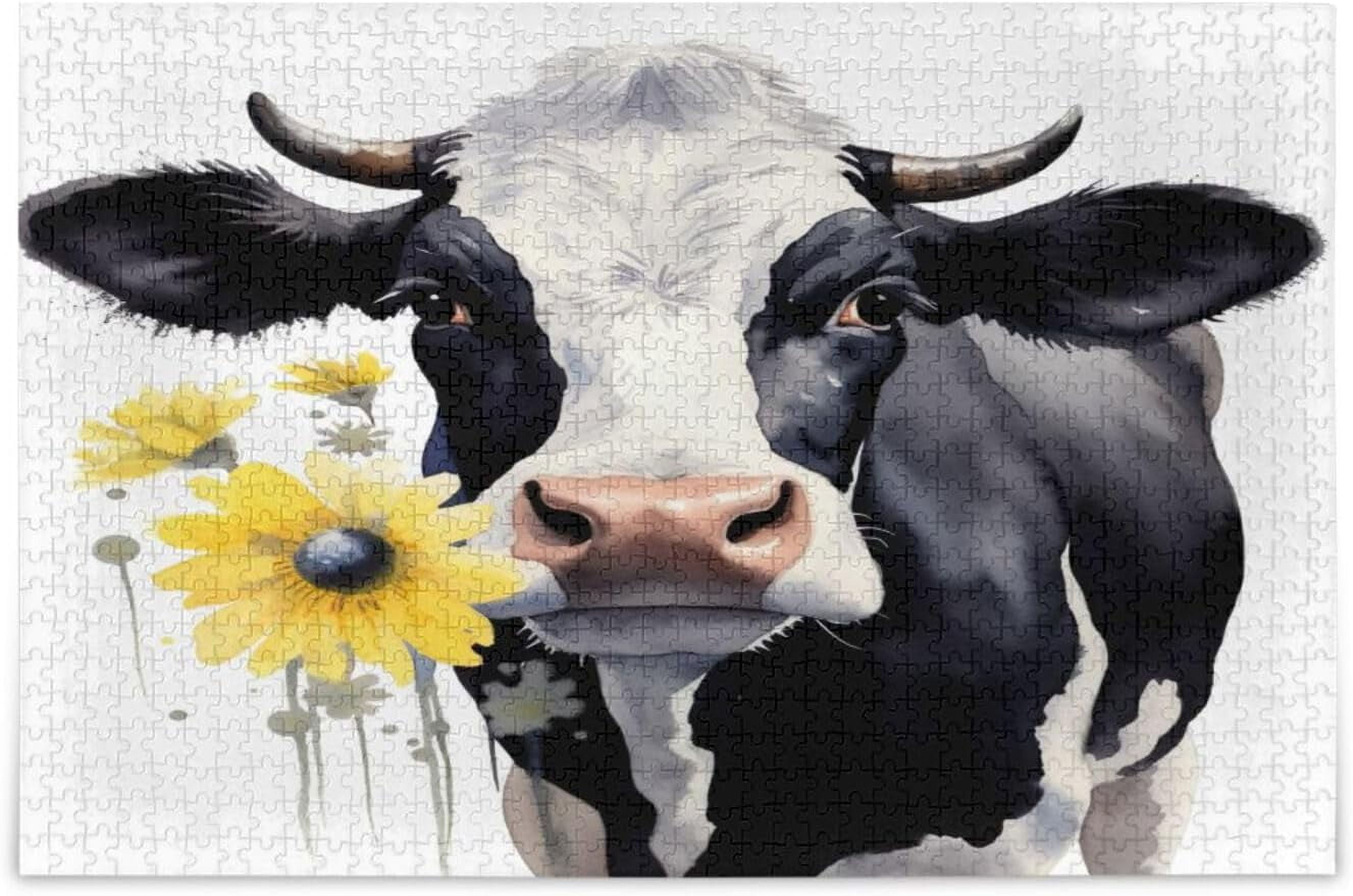 Cow Wooden Jigsaw Puzzles, Intellectual Entertainment Educational