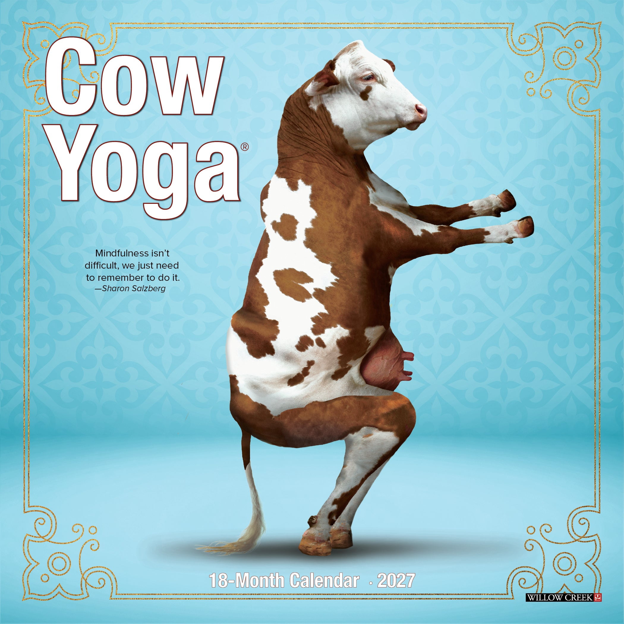 Willow Creek Press, Cow Yoga 2027 Mini Wall Calendar