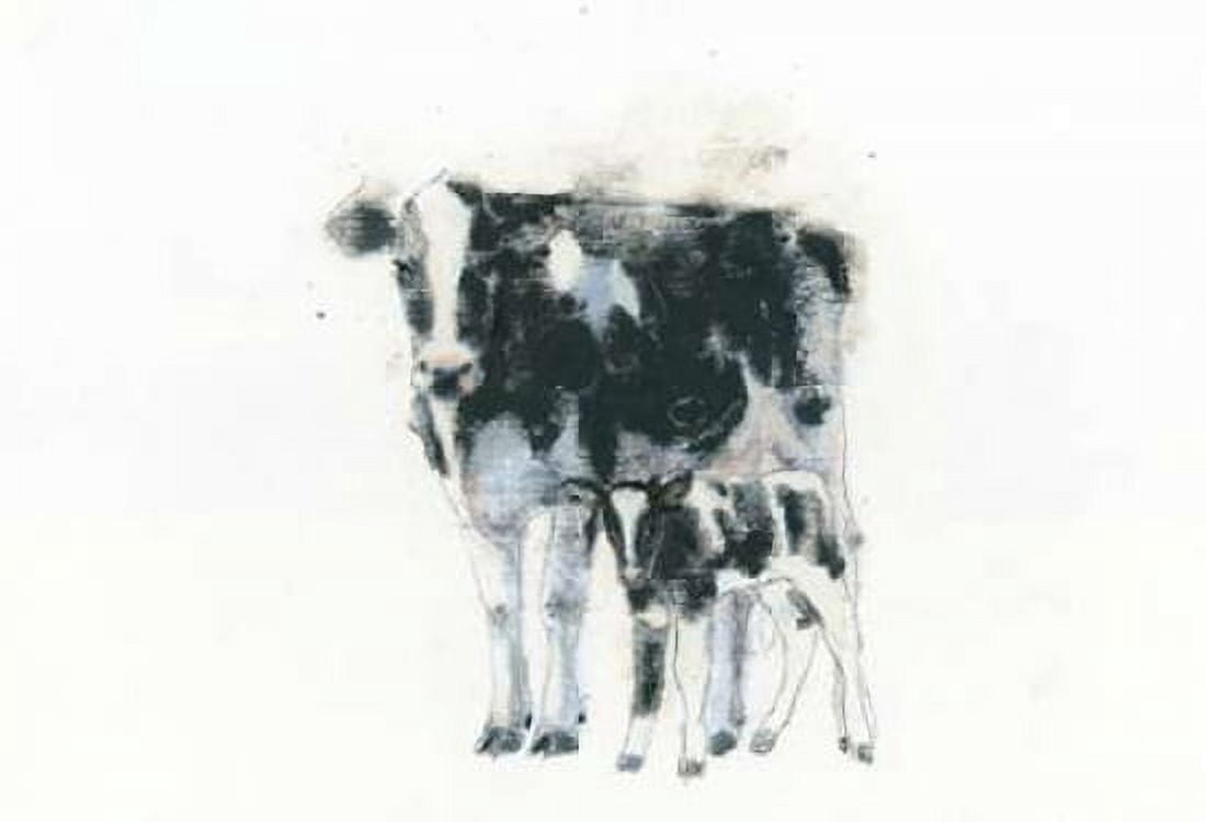 Cow and Calf Canvas Art - Emily Adams (20 x 28)