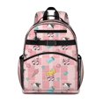 thumbnail image 1 of Cow and Cheese Pink Pattern Cute School Backpack Bag for School with Padded Back and Adjustable Shoulder Straps 15.25"x11.5"x5.25", 1 of 5