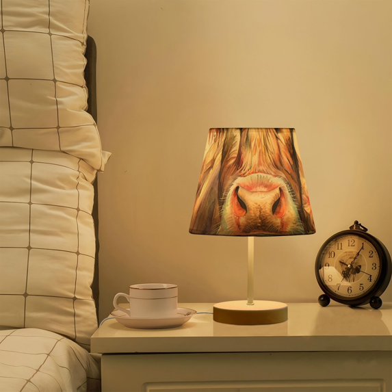 Cow and Flower LED Desk Lamp Table Lamp USB Bedside Nightstand Small Lamp for Bedroom Living Room Kids Room