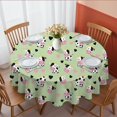 thumbnail image 1 of Cow and Heart Green Pattern Round Tablecloth 70"x70", Wrinkle Resistant Wipeable Table Cover for Kitchen Dining Room Picnic Patio and Party, 1 of 6