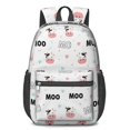 thumbnail image 1 of Cow and Heart White Pattern 17" Waterproof Oxford School Backpacks for Teens, S-Shape Padded Straps, for School, Travel, Hiking, Camping, 1 of 5