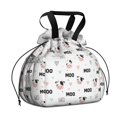 thumbnail image 1 of Cow and Heart White Pattern Drawstring Insulated Lunch Bag for Women, Stain-Resistant Large Lunch Tote with Multi-Pockets for Work Office, 1 of 6