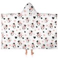 thumbnail image 1 of Cow and Heart White Pattern Hooded Bath Towel Wrap for Teens Ages 3 To 12, Soft Lightweight Quick Dry Microfiber Bath Beach Pool, 60"x35", 1 of 5