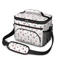 thumbnail image 1 of Cow and Heart White Pattern Insulated Lunch Box for Women Men, Medium Leakproof Cooler Bag with Adjustable Strap, 10"x6.7"x8", 1 of 6