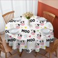 thumbnail image 1 of Cow and Heart White Pattern Round Tablecloth 70"x70", Wrinkle Resistant Wipeable Table Cover for Kitchen Dining Room Picnic Patio and Party, 1 of 6