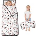 thumbnail image 1 of Cow and Heart White Pattern Toddler Nap Mat with Pillow & Blanket, Soft Sleeping Mat for Preschool Daycare Travel Sleepovers, 1 of 6