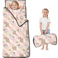 thumbnail image 1 of Cow and Ice Cream Beige Pattern Toddler Nap Mat with Pillow & Blanket, Soft Sleeping Mat for Preschool Daycare Travel Sleepovers, 1 of 6