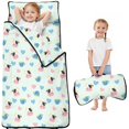 thumbnail image 1 of Cow and Mug Blue Pattern Toddler Nap Mat with Pillow & Blanket, Soft Sleeping Mat for Preschool Daycare Travel Sleepovers, 1 of 6