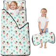 thumbnail image 1 of Cow and Mug Blue Pattern Toddler Nap Mat with Pillow & Blanket, Soft Sleeping Mat for Preschool Daycare Travel Sleepovers, 1 of 6