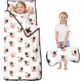 thumbnail image 1 of Cow and Smile White Pattern Toddler Nap Mat with Pillow & Blanket, Soft Sleeping Mat for Preschool Daycare Travel Sleepovers, 1 of 6