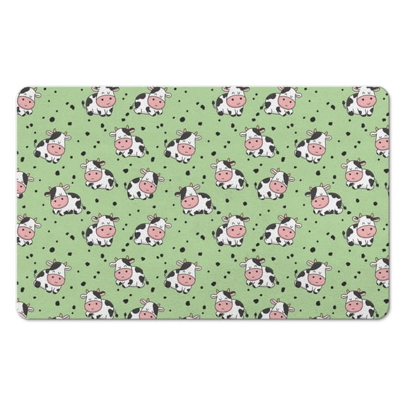 Cow and Spot Green Pattern Diatomite Bath Mat, Entryway Floor Pad with ...
