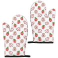 thumbnail image 1 of Cow and Strawberry Pink Pattern Cute Oven Mitts 2-Pack Set, Heat Resistant Kitchen Gloves for Oven, 7.7"x12", 1 of 5
