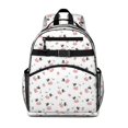 thumbnail image 1 of Cow and Strawberry White Pattern Cute School Backpack Bag for School with Padded Back and Adjustable Shoulder Straps 15.25"x11.5"x5.25", 1 of 5