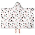 thumbnail image 1 of Cow and Text White Pattern Hooded Bath Towel Wrap for Teens Ages 3 To 12, Soft Lightweight Quick Dry Microfiber Bath Beach Pool, 50"x30", 1 of 6