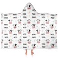 thumbnail image 1 of Cow and Text White Pattern Hooded Bath Towel Wrap for Teens Ages 3 To 12, Soft Lightweight Quick Dry Microfiber Bath Beach Pool, 60"x35", 1 of 6