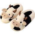 thumbnail image 1 of Cow cotton slippers winter fashion girls anti-slip household couple slippers Home cotton slippers plush thickened warm cotton slippers, 1 of 7