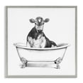 thumbnail image 1 of Cow in Bathtub Sketch Gray Framed Giclee Art, 17 x 17, Made In USA, 1 of 7