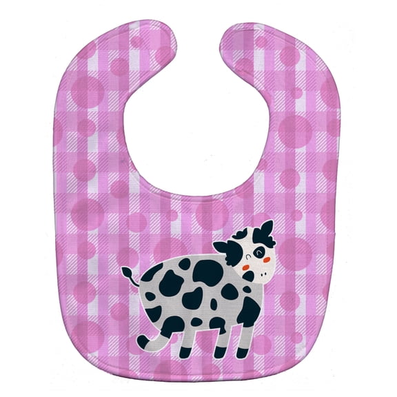 Cow on Pink Polkadots Baby Bib