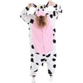 thumbnail image 1 of Cow Onesies for Women Men Adult Halloween Christmas Pajamas Animal Jumpsuits Bodysuit Cozy Loungewear Winter Clothes #01 Pink & Size M, 1 of 3