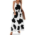 thumbnail image 1 of Cow pattern spots animal print Sleeveless Dress dresses for womens 2025 Evening gown, 1 of 5