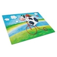 thumbnail image 1 of Cow riding Bicycle Glass Cutting Board Large, 1 of 2